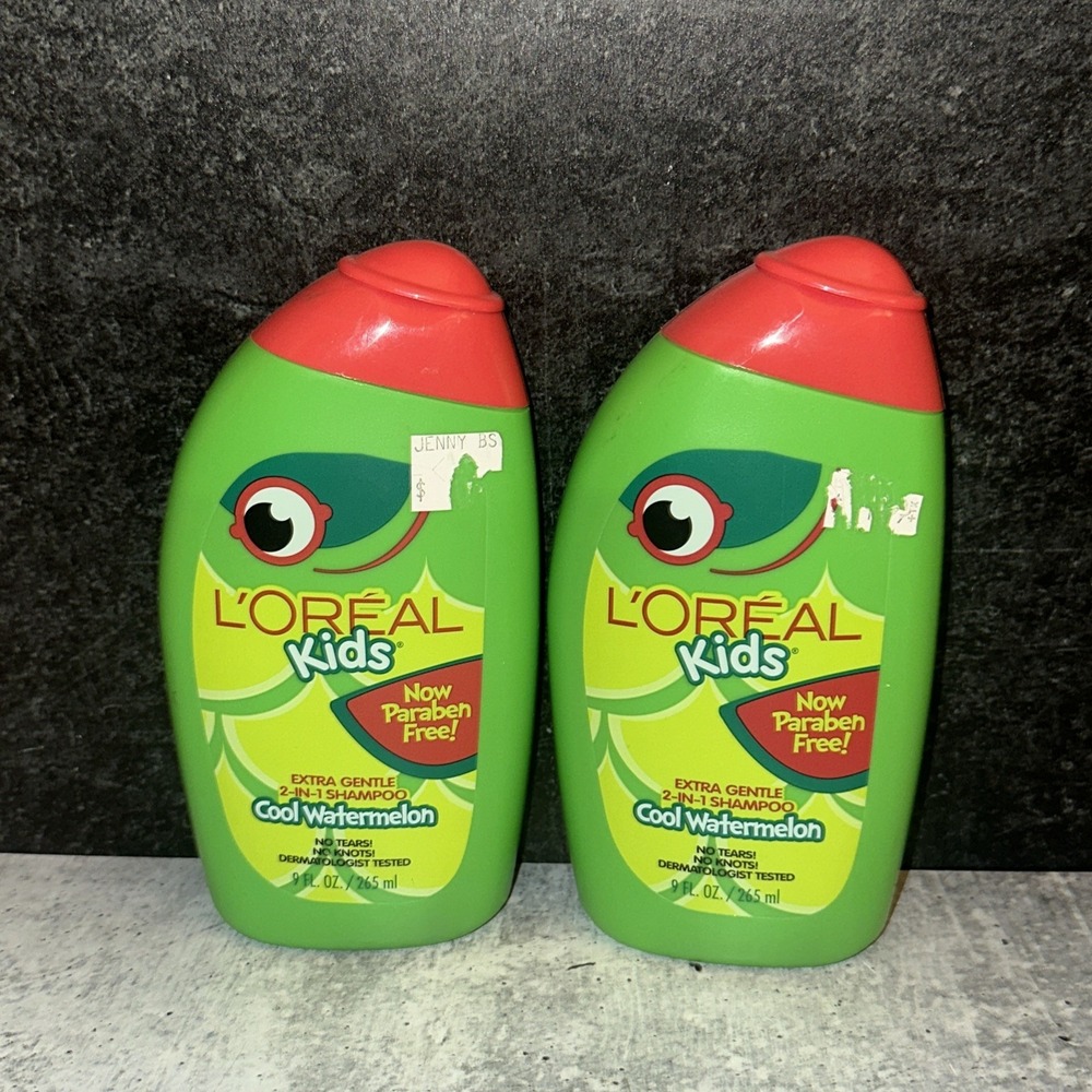 L'Oreal Kids Extra Gentle 2 in 1 Shampoo Cool Watermelon Paraben Free 9 Oz 2 Pac